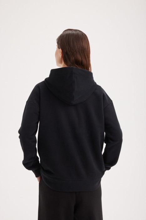худи с велюровым эффектом "уголь" женское из россии вид сбоку