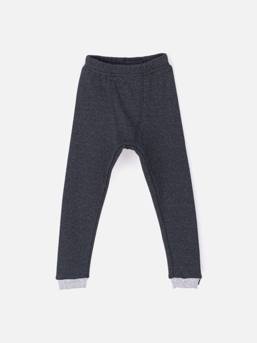 кальсоны из термополотна "черный меланж" 7+ с гульфиком фотография