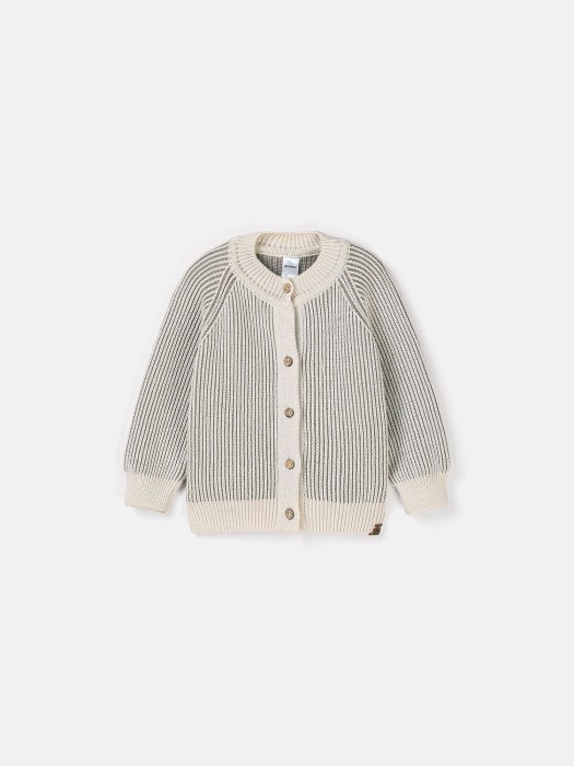 кардиган вязаный "какао" 0+ от бренда bungly вид слева