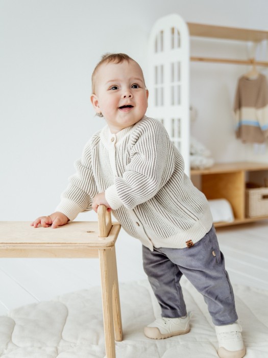 кардиган вязаный "какао" 0+ из россии вид сбоку