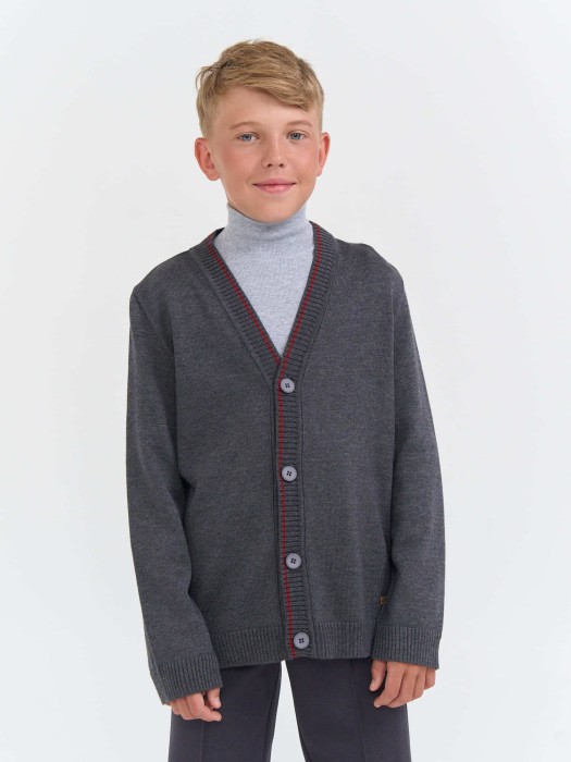 кардиган вязаный "серый" 7+ от 8 до 12 лет с изнаночной стороны