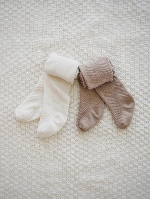 колготки ажурные "молоко" 0+ от бренда bungly вид слева