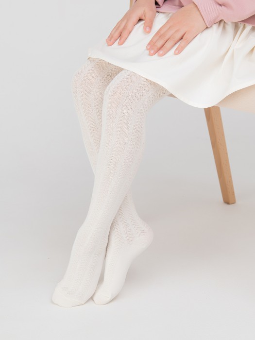колготки "тофу" с узором "ёлочка" фотография