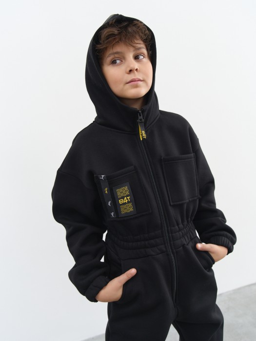 комбинезон c капюшоном "уголь" подростковый из проверенных материалов спереди