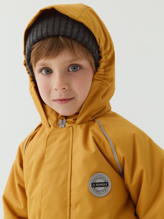 комбинезон демисезонный "горчица" от 1 до 3 лет с изнаночной стороны