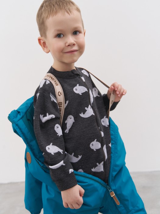 комбинезон демисезонный мембранный "аквамарин" 0+ активного стиля с лицевой стороны