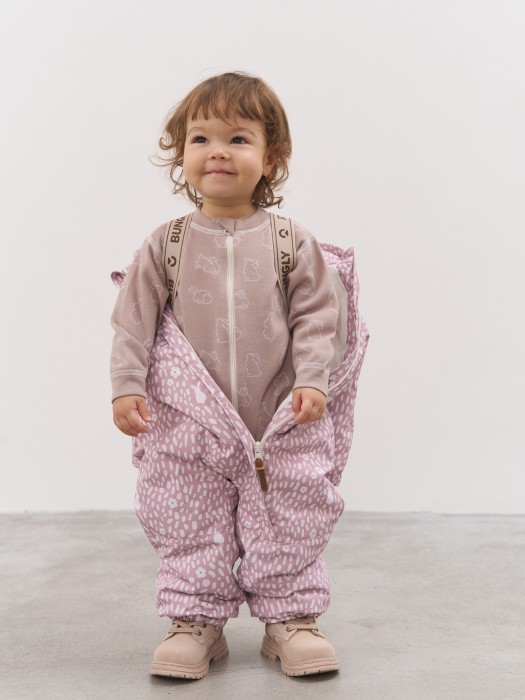 комбинезон демисезонный мембранный "солнечные зайчики - розовый" 0+ из проверенных материалов спереди