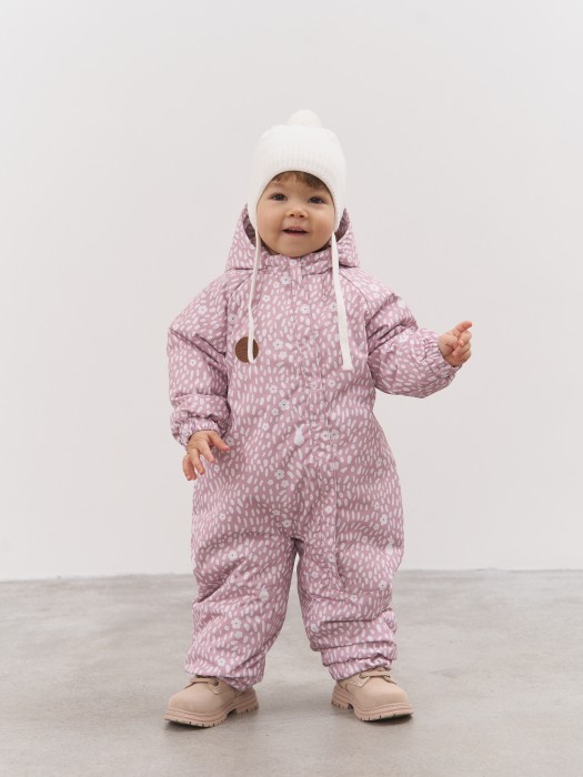 комбинезон демисезонный мембранный "солнечные зайчики - розовый" 0+ активного стиля с лицевой стороны