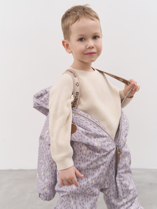 комбинезон демисезонный мембранный "солнечные зайчики - серый" 0+ активного стиля с лицевой стороны