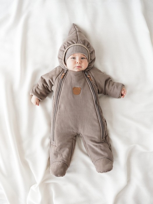 комбинезон демисезонный с закрытой ножкой "латте" 0+ фотография