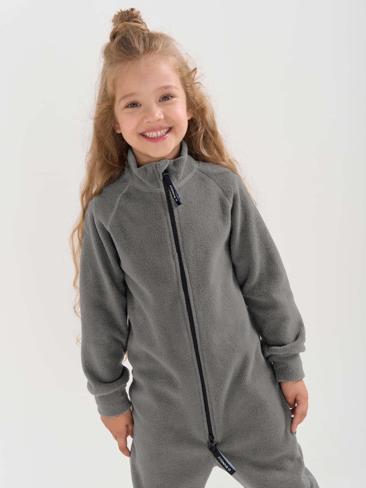 комбинезон флисовый "антрацит" от бренда bungly вид слева