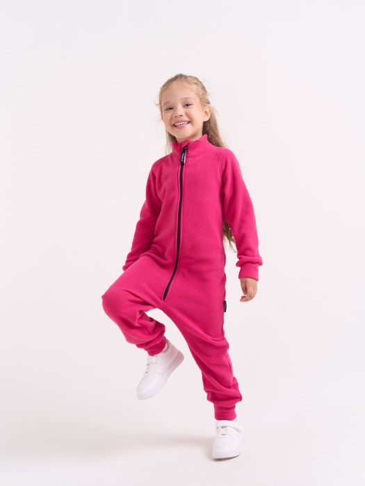 комбинезон флисовый "фуксия" из россии вид сбоку