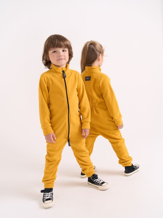 комбинезон флисовый "горчица" от бренда bungly вид слева