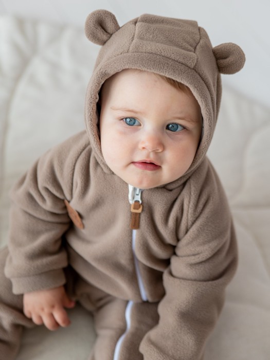 комбинезон флисовый "кокос" 0+ от 1 до 3 лет с изнаночной стороны