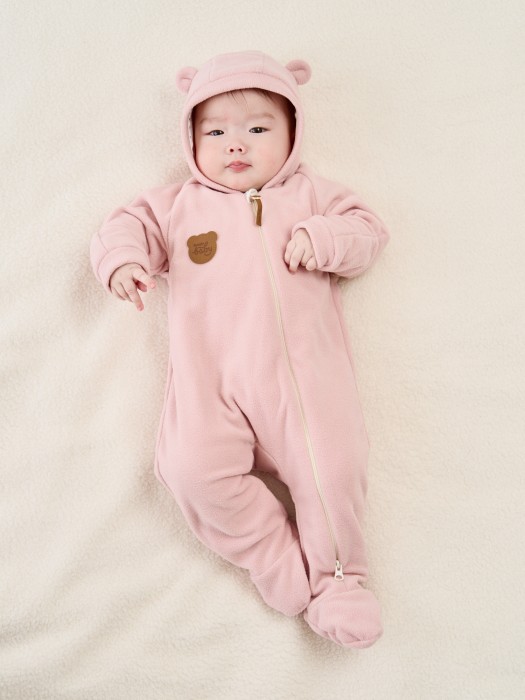 комбинезон флисовый с закрытой ножкой "роза" 0+ от бренда bungly вид слева