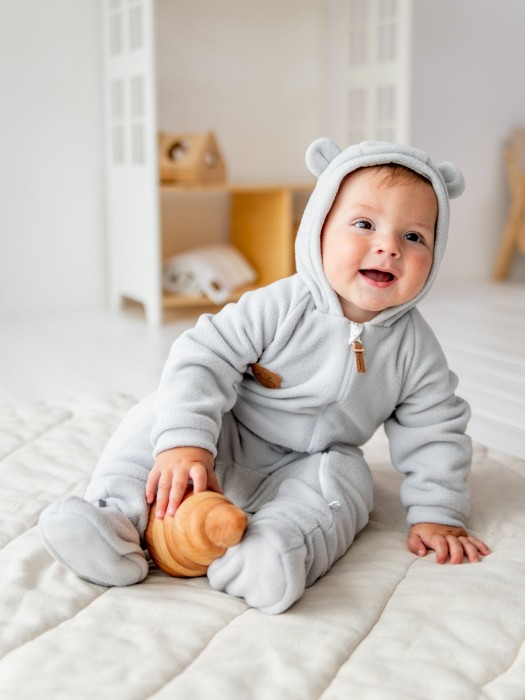 комбинезон флисовый "жемчуг" 0+ от бренда bungly вид слева