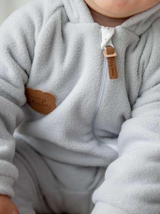 комбинезон флисовый "жемчуг" 0+ универсального стиля с лицевой стороны