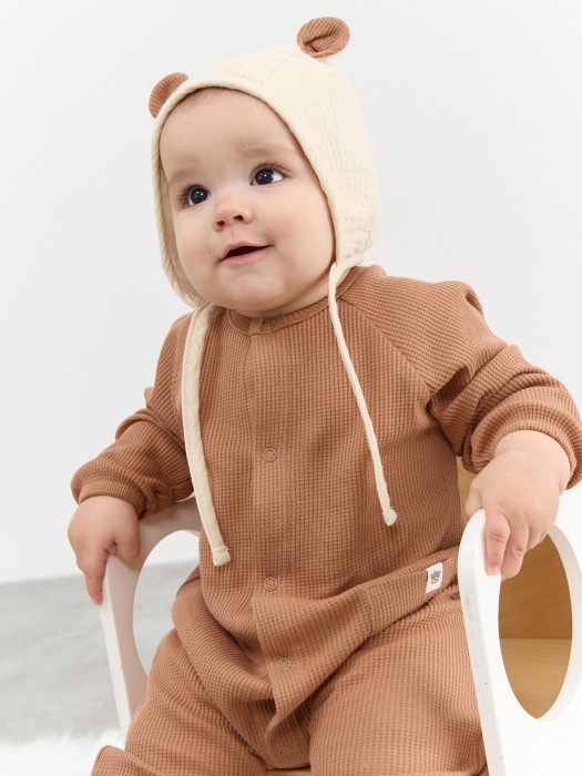 комбинезон из вафельной ткани "имбирное печенье" 0+ по цене 1919 руб вид справа