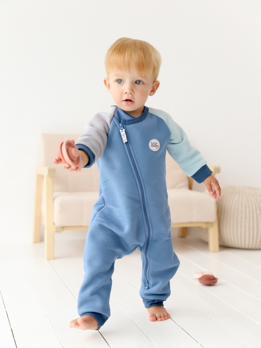 комбинезон-косуха колор блок "деним" утепленный 0+ по цене 1889 руб вид справа