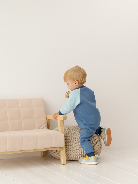 комбинезон-косуха колор блок "деним" утепленный 0+ из россии вид сбоку