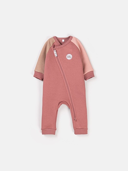 комбинезон-косуха колор блок "пепельная роза" утепленный 0+ фотография