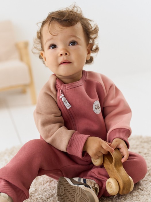 комбинезон-косуха колор блок "пепельная роза" утепленный 0+ по цене 1889 руб вид справа