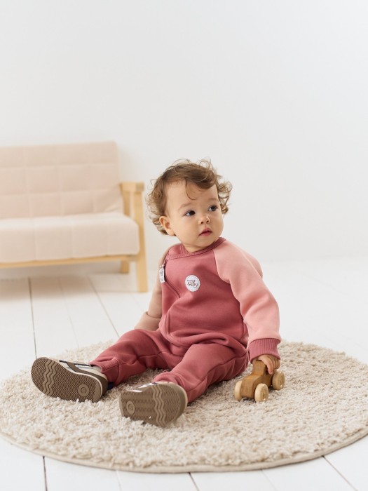 комбинезон-косуха колор блок "пепельная роза" утепленный 0+ из россии вид сбоку