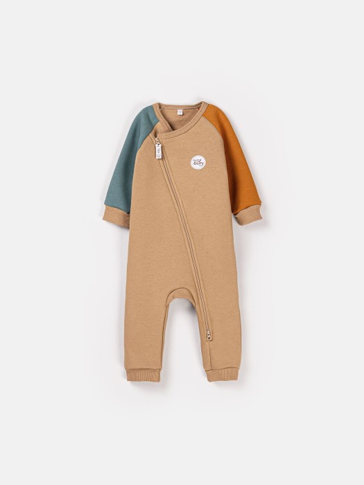 комбинезон-косуха колор блок "песок" утепленный 0+ фотография