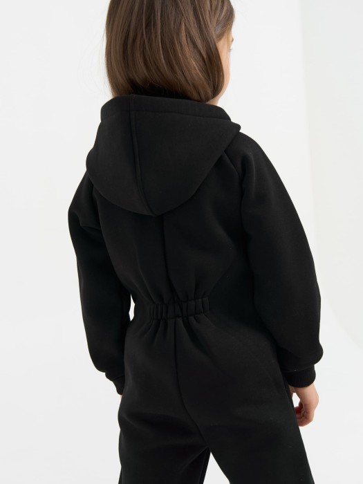 комбинезон-косуха с капюшоном "уголь" утепленный из россии вид сбоку