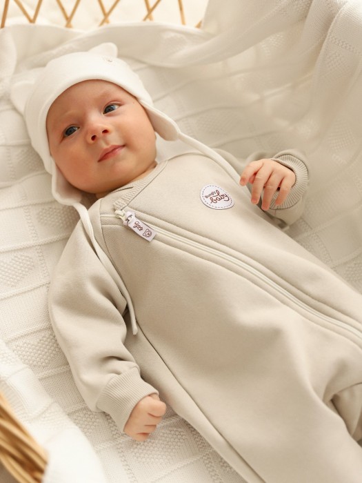 комбинезон-косуха с закрытой ножкой "туман" утепленный 0+ из россии вид сбоку