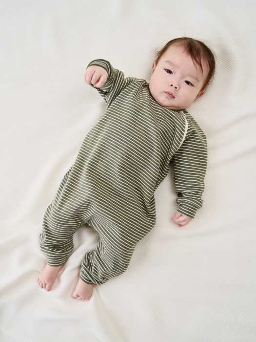 комбинезон "полоска графит" 0+ от бренда bungly вид слева