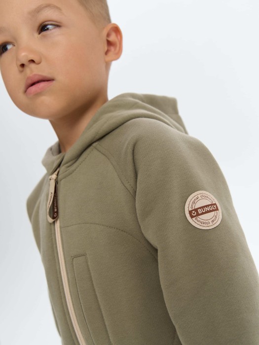 комбинезон с горизонтальным клапаном "я сам" утепленный спортивного стиля с лицевой стороны