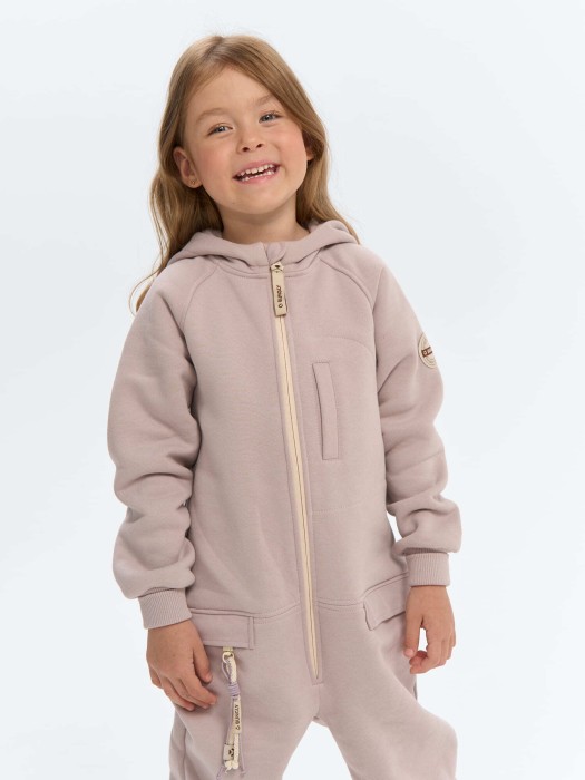 комбинезон с горизонтальным клапаном "я сама" утепленный спортивного стиля с лицевой стороны