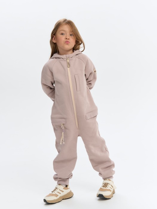 комбинезон с горизонтальным клапаном "я сама" утепленный от 1 до 3 лет с изнаночной стороны