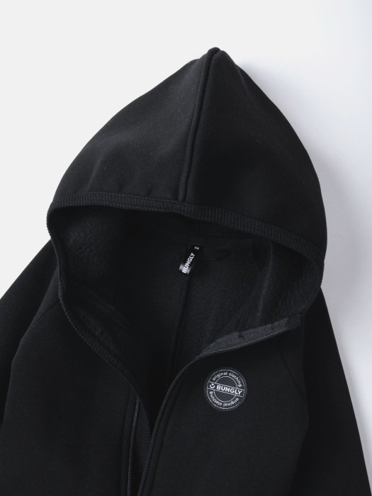 комбинезон с капюшоном и карманами "уголь" утепленный из россии вид сбоку