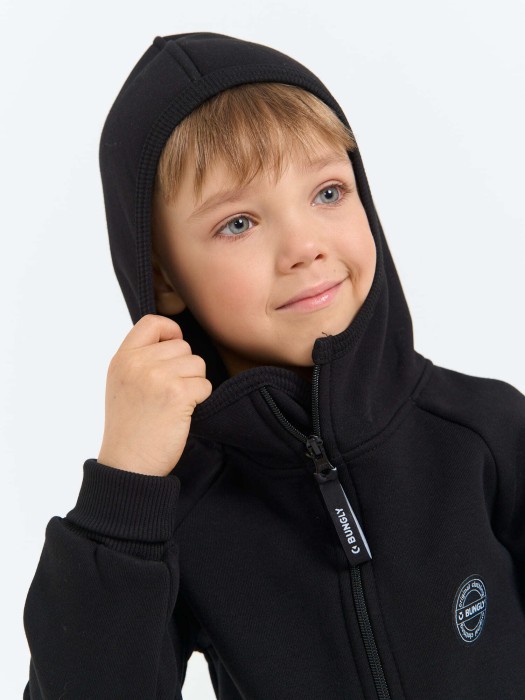 комбинезон с капюшоном и карманами "уголь" утепленный из проверенных материалов спереди