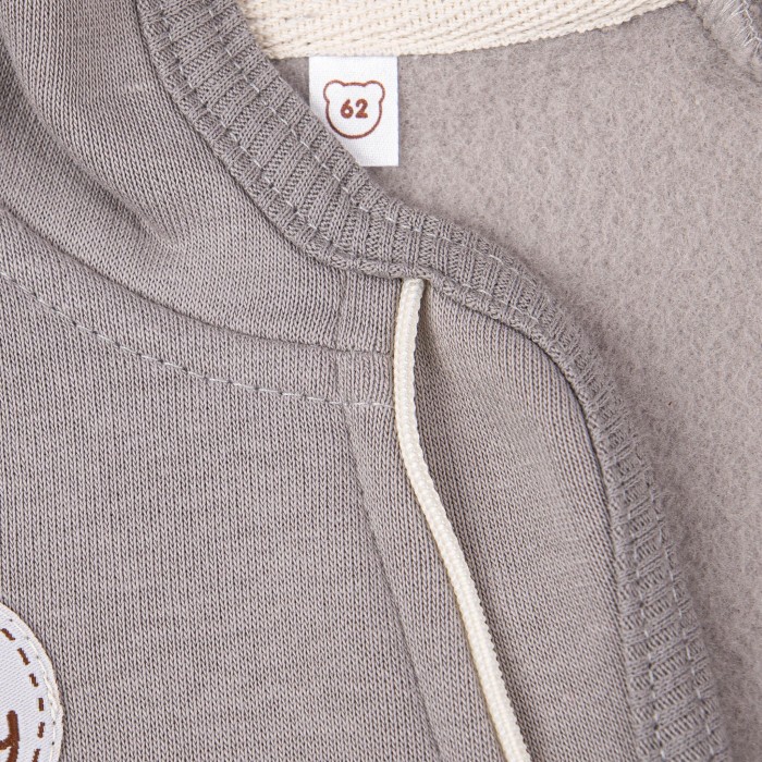 комбинезон с капюшоном "пепел" утепленный 0+ из россии вид сбоку