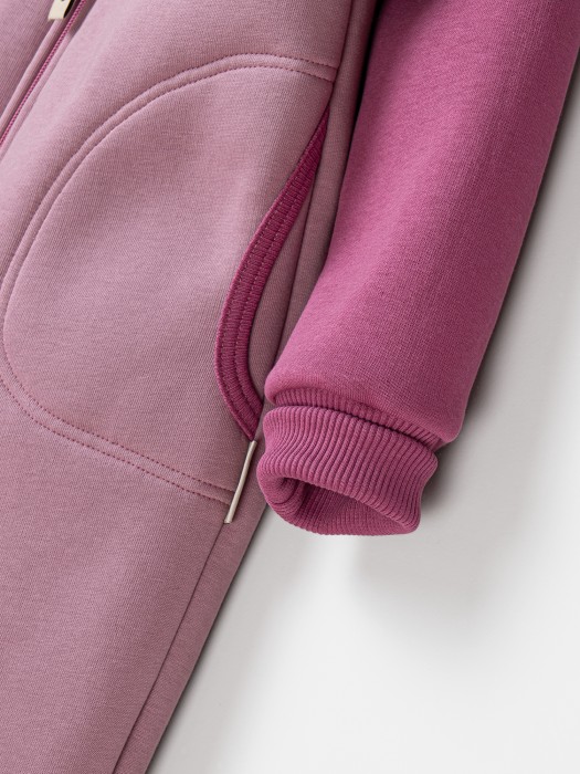 комбинезон с карманами колор блок "орхидея" утепленный из россии вид сбоку