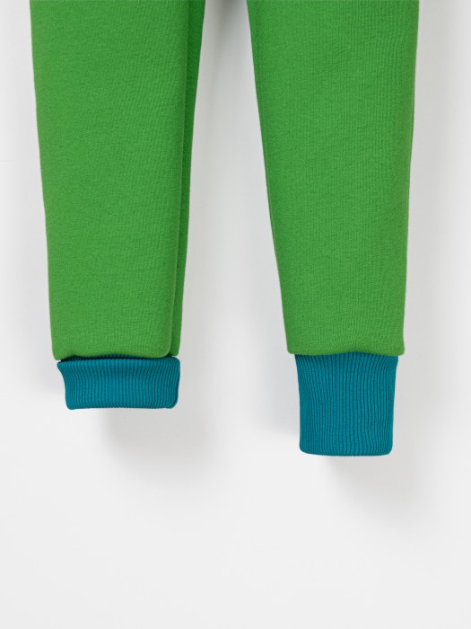 комбинезон с карманами колор блок "зеленая мята" утепленный из россии вид сбоку