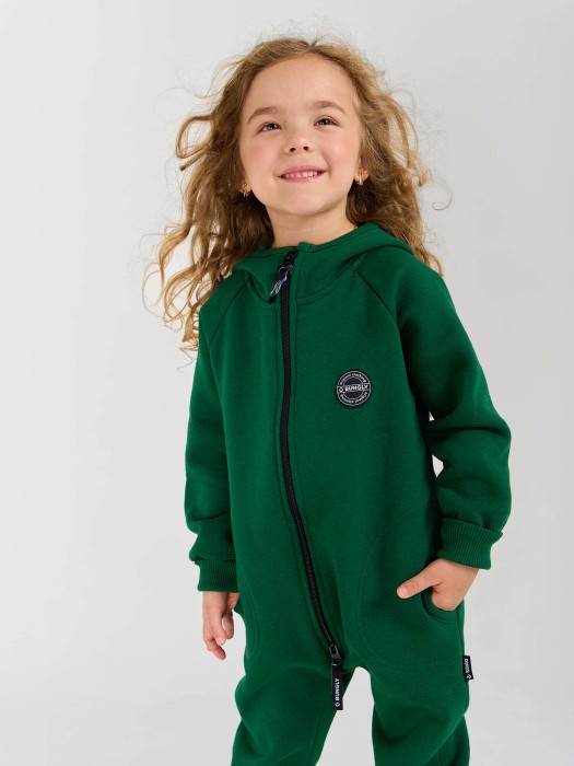 комбинезон с карманами "малахит" утепленный повседневного стиля с лицевой стороны