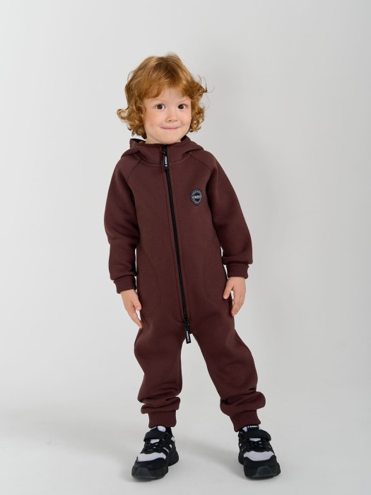 комбинезон с карманами "шоколад" утепленный от бренда bungly вид слева