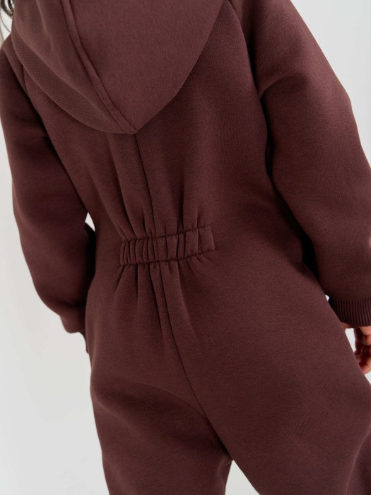 комбинезон с карманами "шоколад" утепленный из россии вид сбоку