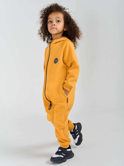 комбинезон с карманами "янтарь" утепленный повседневного стиля с лицевой стороны