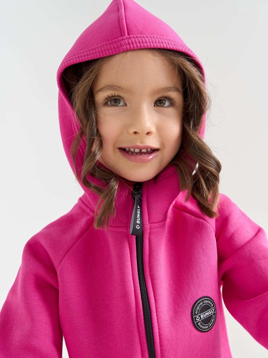 комбинезон с клапаном "фуксия" утепленный повседневного стиля с лицевой стороны