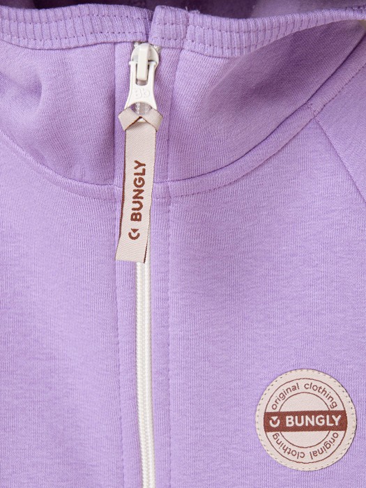 комбинезон с клапаном и капюшоном "лаванда" утепленный из проверенных материалов спереди