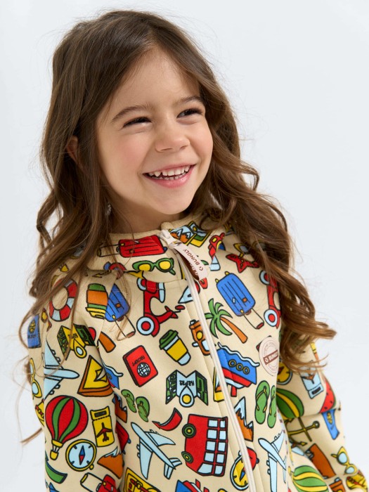 комбинезон с клапаном и капюшоном "travel story" от 1 до 3 лет с изнаночной стороны