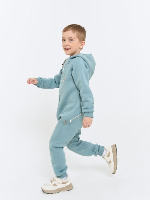 комбинезон с клапаном "синяя дымка" утепленный классического стиля с лицевой стороны