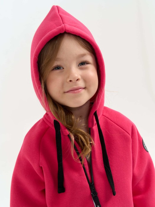 комбинезон с накладным карманом "фуксия" утепленный от бренда bungly вид слева