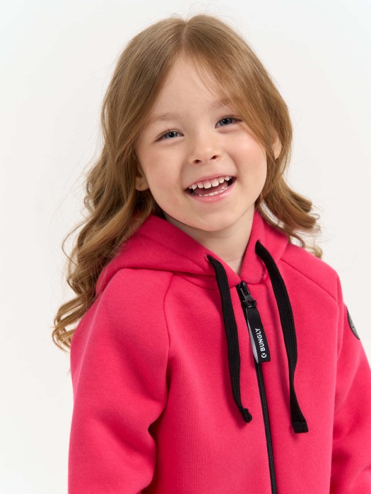 комбинезон с накладным карманом "фуксия" утепленный из россии вид сбоку