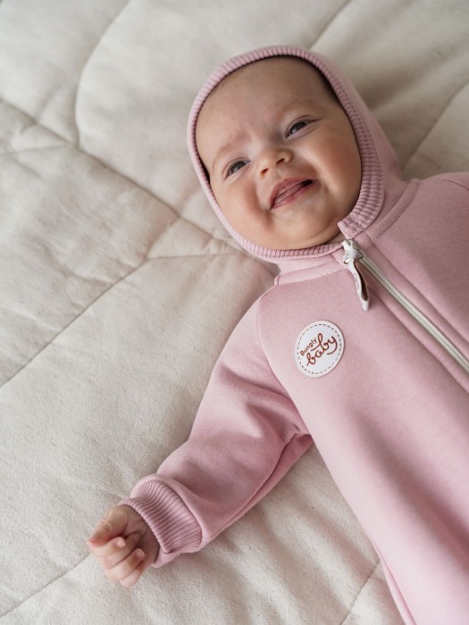 комбинезон с закрытой ножкой "пудра" утепленный 0+ по цене 2899 руб вид справа